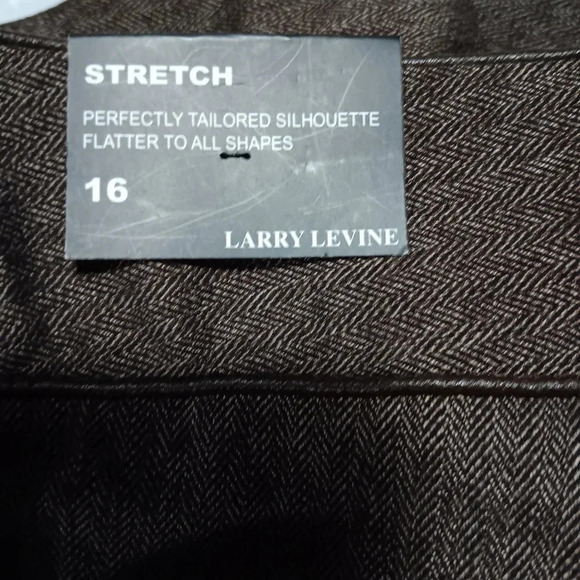 Larry Levine women's trousers dress pants size 16 brown carrier office - Picture 6 of 6